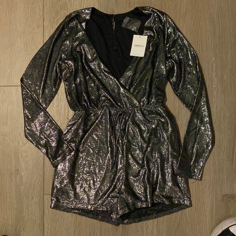 Silver Metallic Romper
